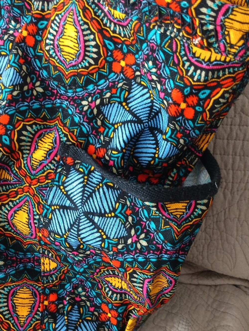 Thirty One Retro Metro Vibrant Blue Patterned Tote Bag - Picture 2 of 5